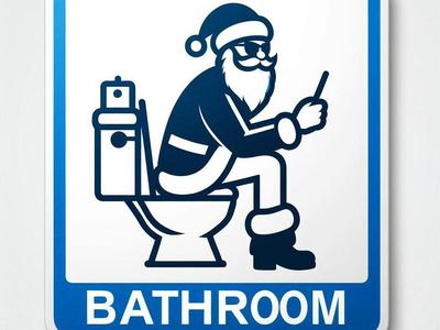 Funny Santa Bathroom Sign – Santa’s Pit Stop