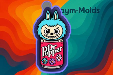 🍒 Dr. Pepper Labubu – Freshie, Ornament, Resin & Candle Mold