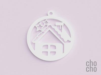 House Christmas Ornament XII