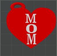 Mom heart keychain
