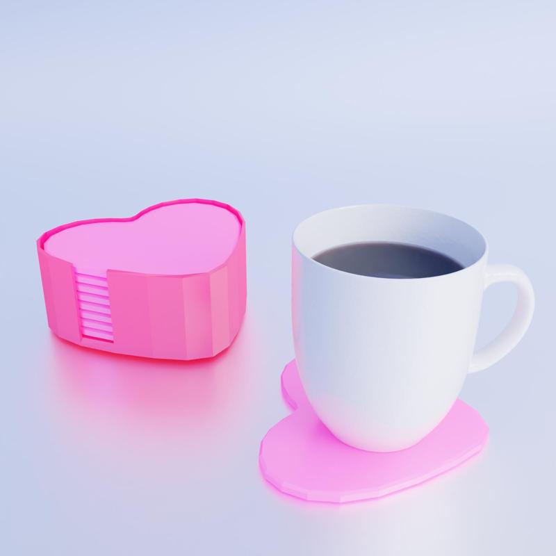 VALENTİNES DAY LOVE HEART MUG COASTER