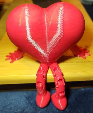 Heart with flexible feet