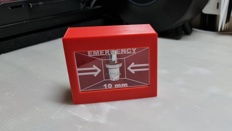 10mm socket emergency box display
