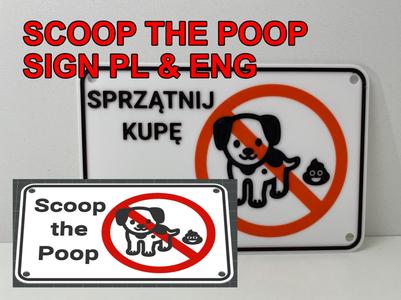 Scoop the Poop sign / Sprzątnij kupę ENG/PL