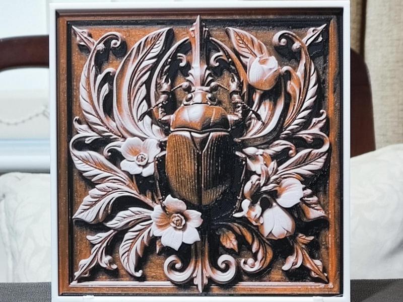 Wood Carving Scarab - HueForge 3 Color
