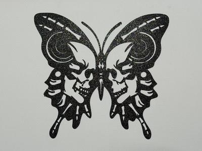 butterfly silhouette with skeleton (wall art)
