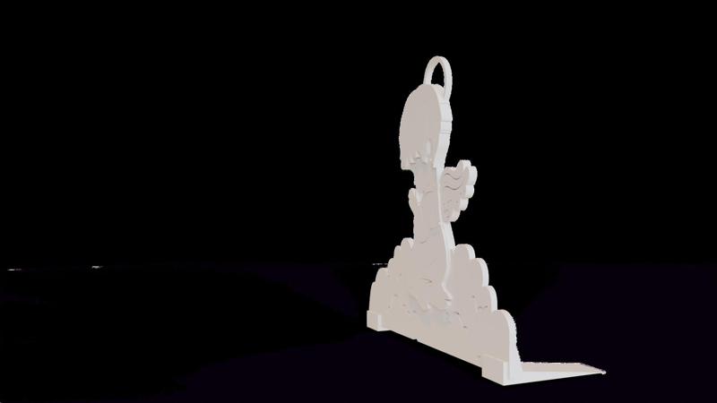 Anjo de Natal, com suporte