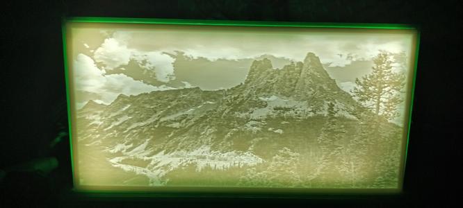 Mountain lithophane 100x200 mm