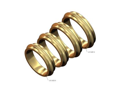 Simple rounded lip fashion band US sizes 6to9 3D print model