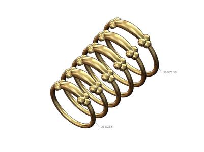 Vintage art and decor beaded thin fashion band US sizes 5to10 3D print model