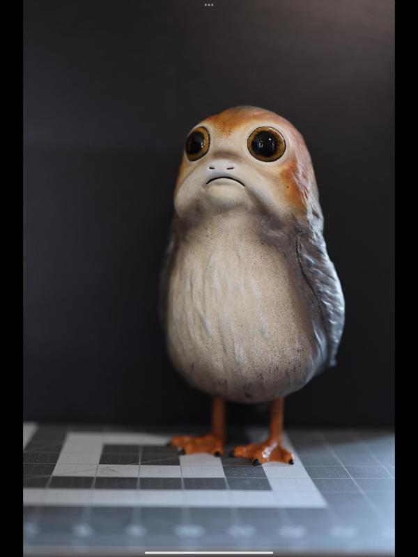 lifesized and 1.6 scale porg