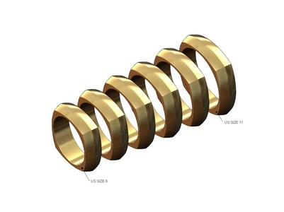 Wide rounded square stacker band US sizes 6to11 3D print model
