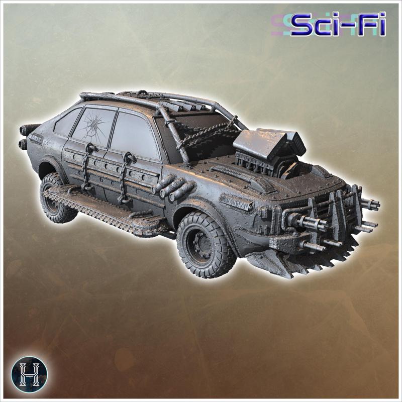 Heavy-duty truck with industrial arm, reinforced body, and six wheels designed for rough terrain (28) - Future Sci-Fi SF Post apocalyptic Tabletop Scifi Wargaming Planetary exploration RPG Terrain