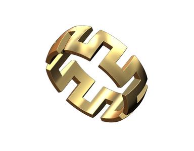 Rounded Square chunky greek key band US size 4to13 3D print model