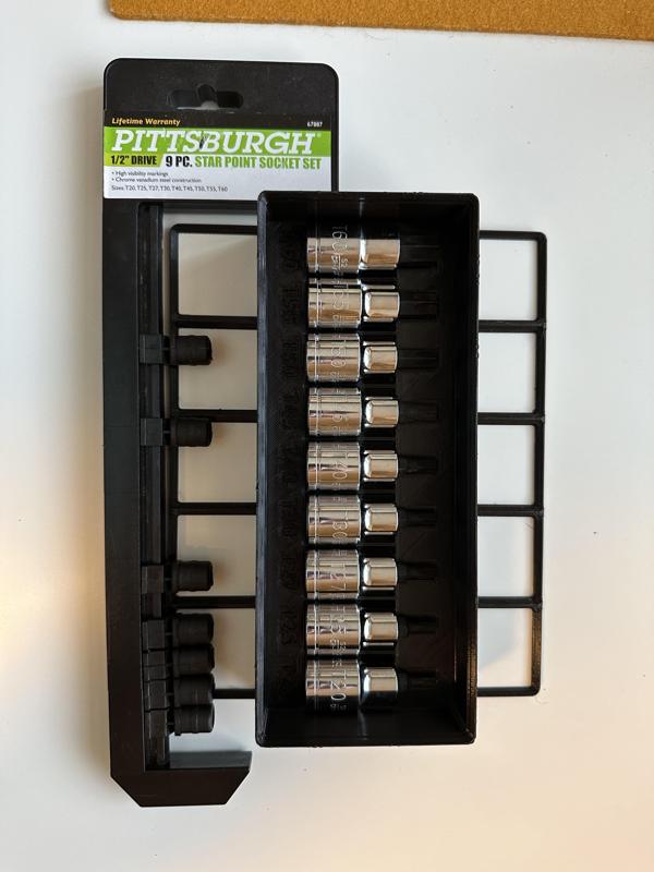 Gridfinity Pittsburgh 1/2" drive star (Torx) socket holder