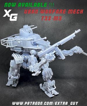 Urban Warfare Mech 733-M3 Printable over 100mm