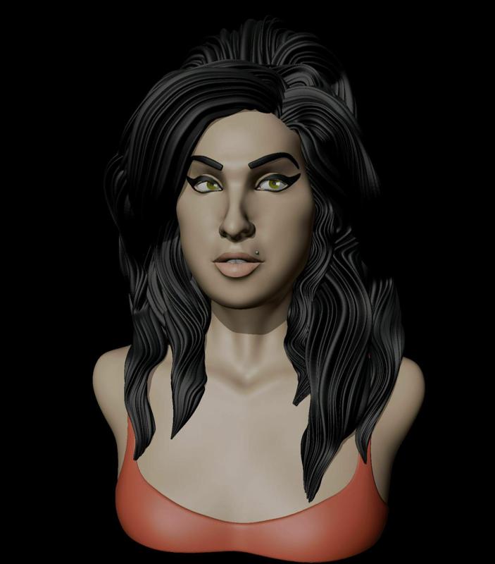 Emy Winehouse Half Bust 3D print model