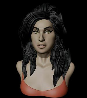 Emy Winehouse Half Bust 3D print model