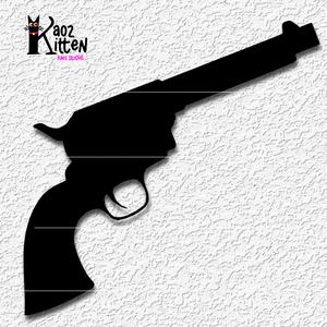 MW3 revolver silohuette wall art COD gamer gun decor