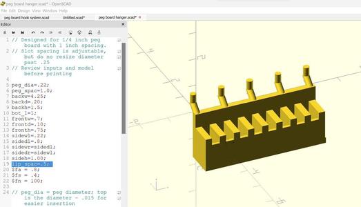 Wood Peg board hanger