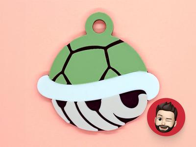 Mario shell keychain