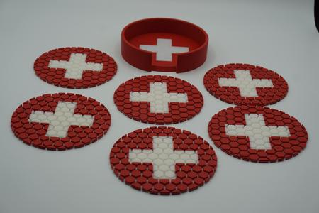 Flexible Swiss Coaster Set
