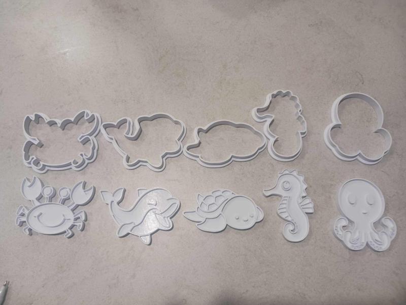 Sea Animals Cookie Cutters and stamps
