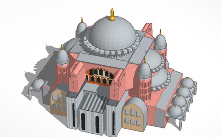 Modelo 3d de Santa Sofia de constantinopla