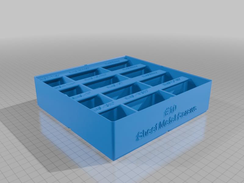 Gridfinity based #10 Sheet Metal Screw Bin