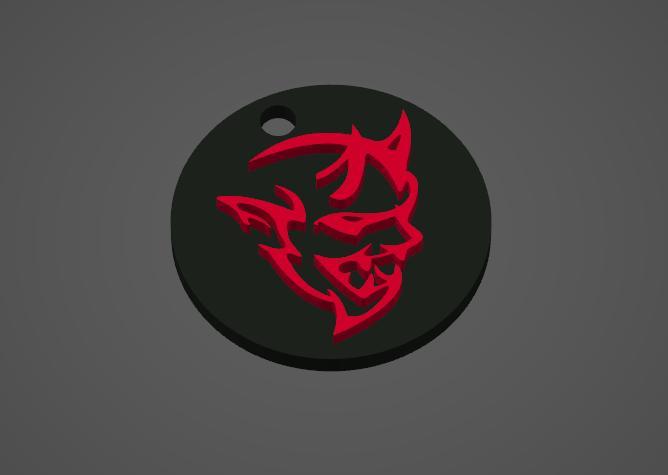 Dodge Demon Logo Keychain