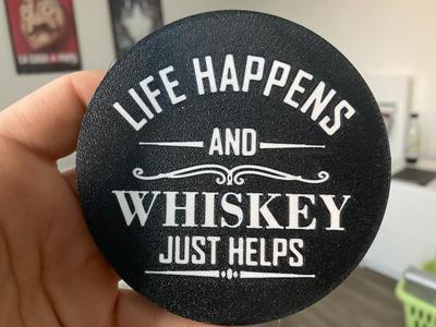 Whiskey helps coaster