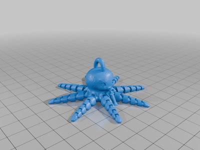 Articulating octopus keychain