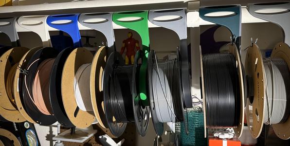 Overhead Spool Holder For Closet Rod