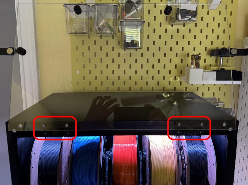 Printer-box spool tank magnetic hinges