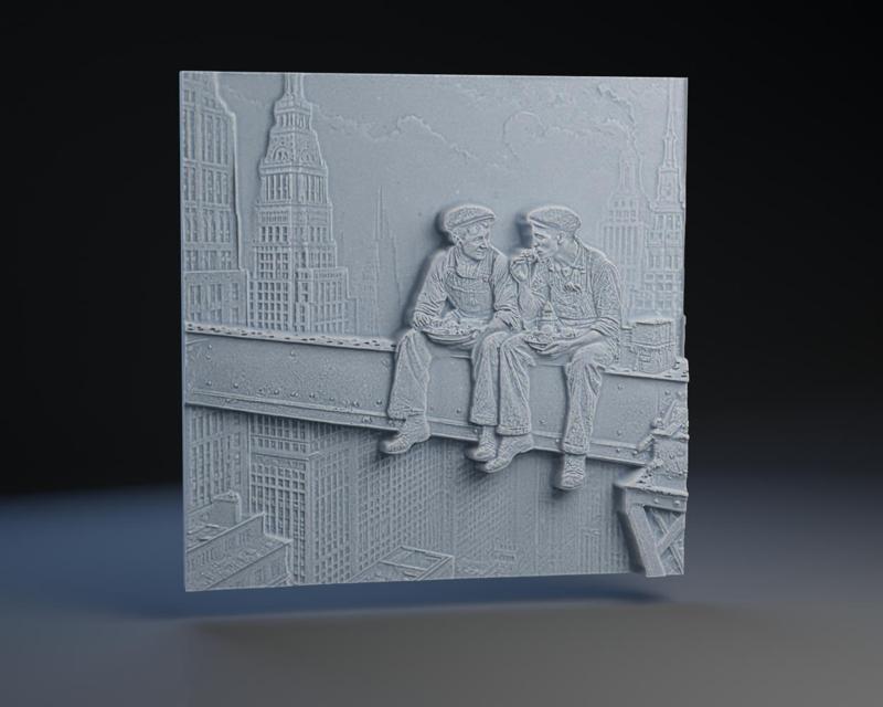 Gilded Age Iron Workers Eating Lunch on I Beam