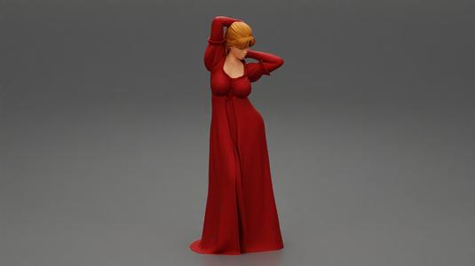 beautiful woman in long dress