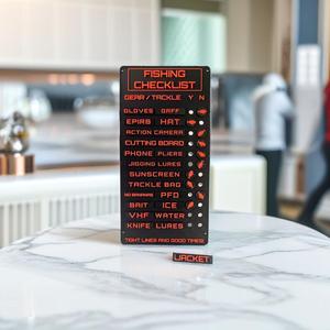 Indoor Fishing Checklist Pegboard