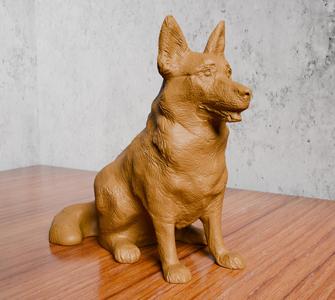 German shepherd sitting (high detail)