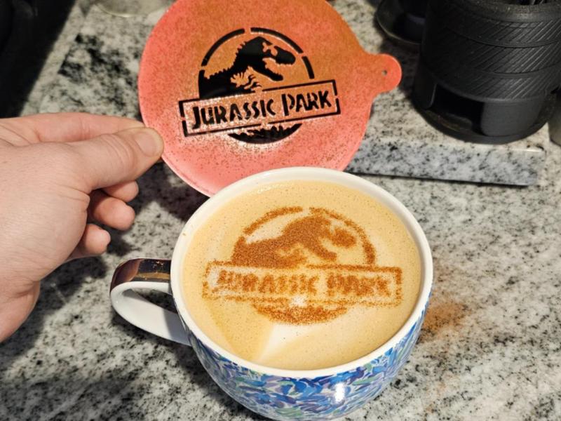 Perfect Jurassic Park Latte Art Stencil