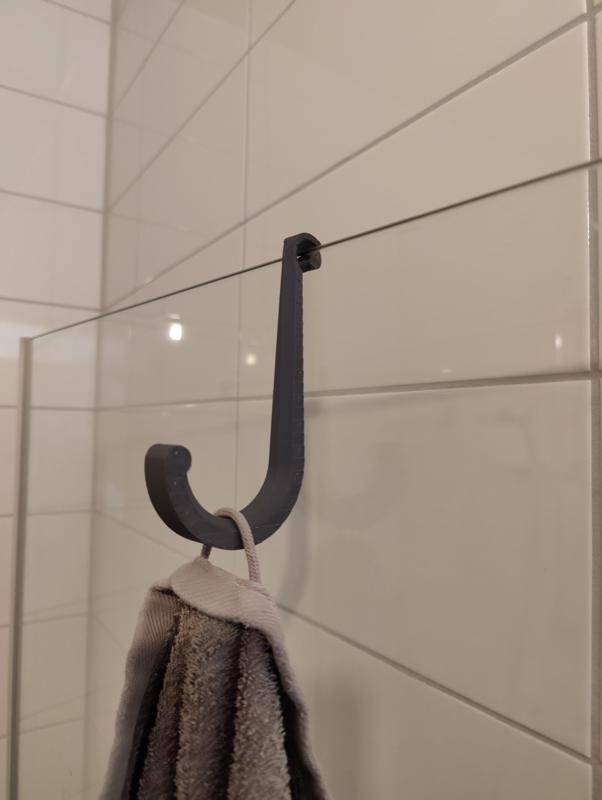Shower window hook for 1.6mm glass