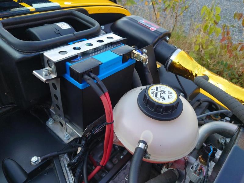 Spacers to install Shido LIX30L-BS Quattro LiFePO4 battery on the Caterham Seven