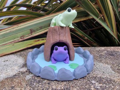 Tiny Pond Diorama - For ZOU3D Tiny Frog