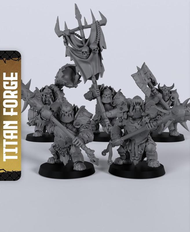 Orc Heavy Warriors 2H - With Free Dragon  - 5e DnD Inspired for RPG and Wargamers