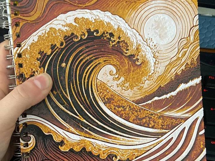 A5 Orange Storms – The Waves of Kanagawa Notebooks
