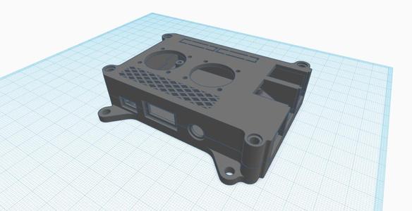 Raspberry Pi 3 B+ case with holes for two 25 mm fans