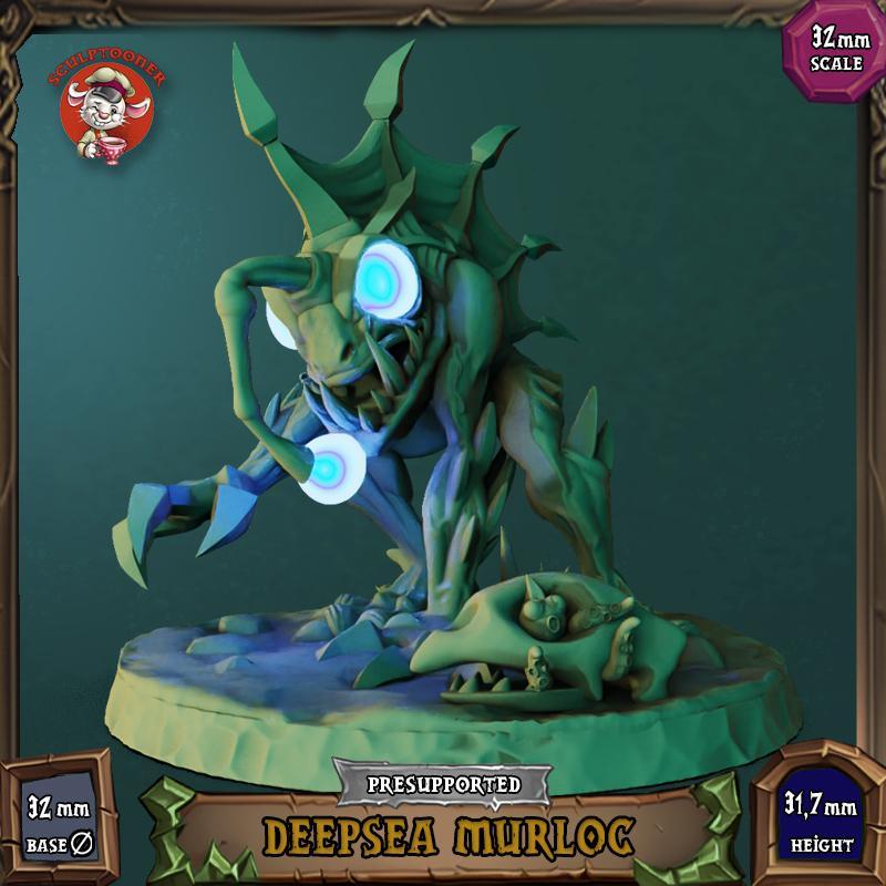 Deepsea Murloc - 32mm scale pre-supported miniature