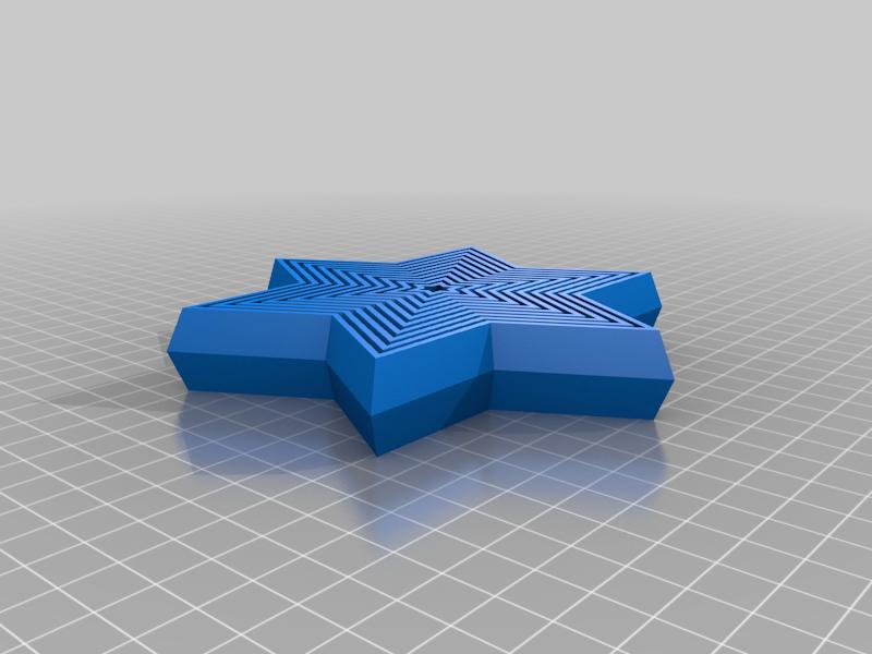 print in place 6 pointed collapsing star 