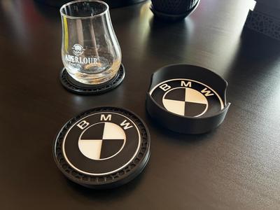 BMW Themed Coaster & Holder set
