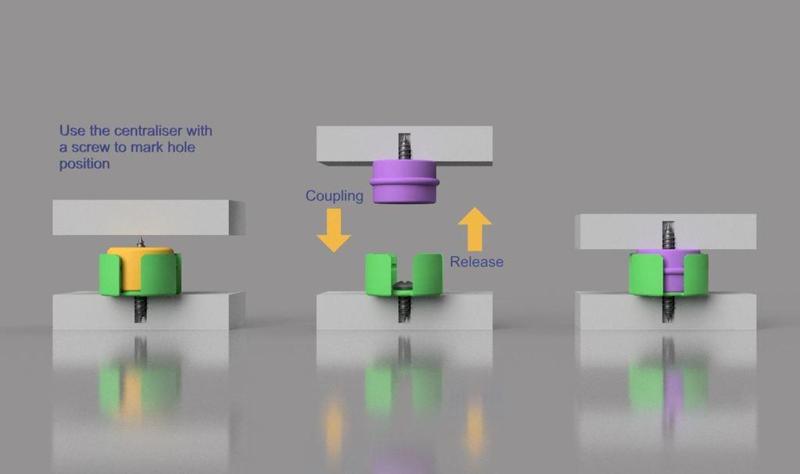 Wall Mount Bracket  flush mount  for panels and coverings - Sistema universale di Fissaggio rapido a scomparsa per pannelli e coperture