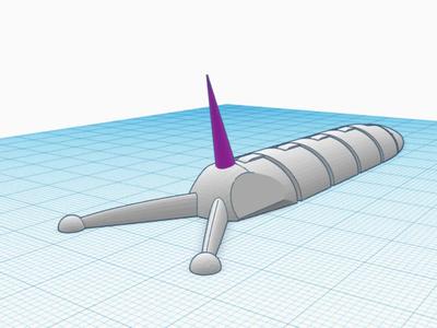 Articulating slug with unicorn horn